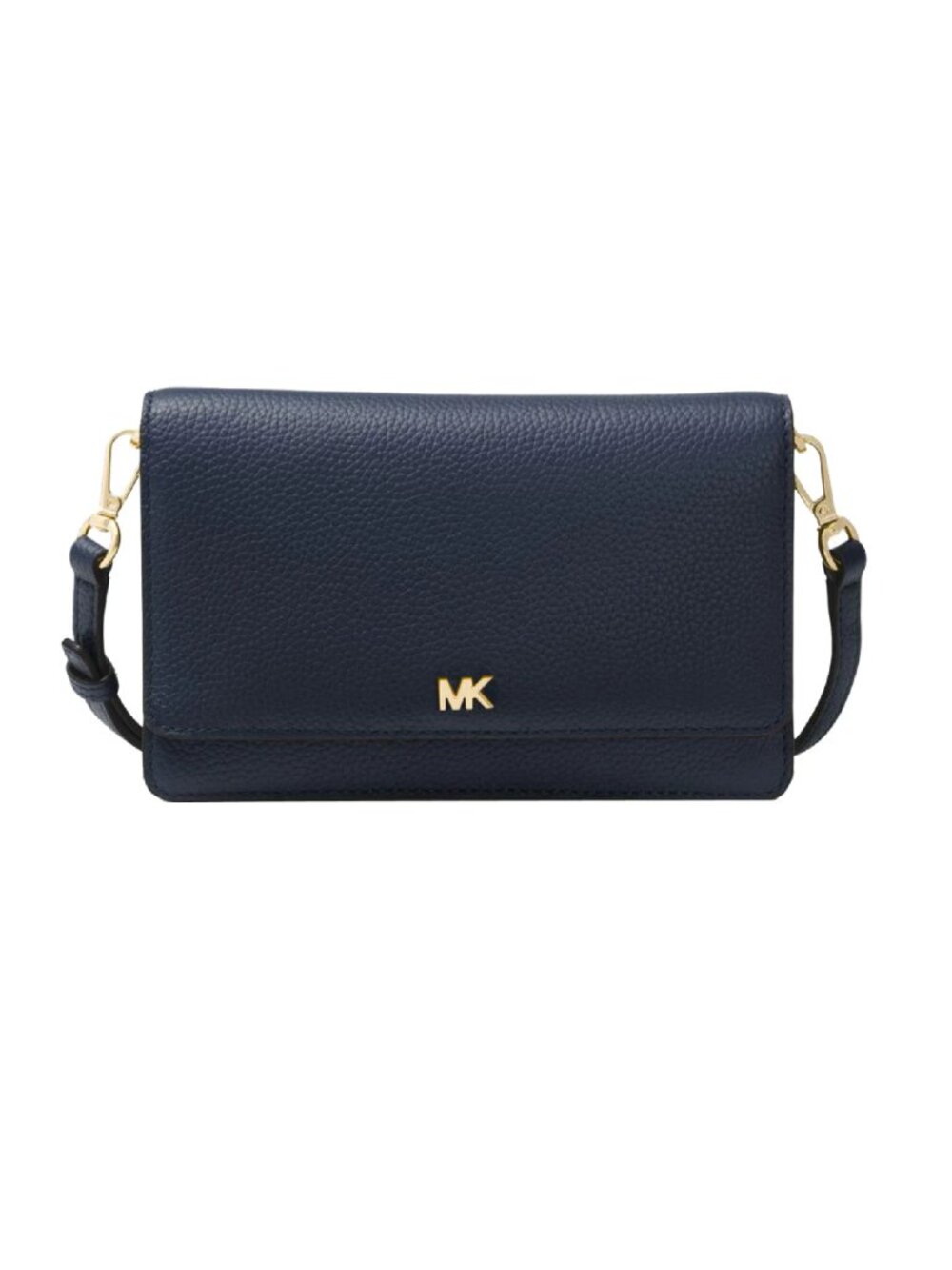 Michael Kors Black Crossbody Gold Logo Convertible Wallet Leather Bag